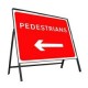 600mm x 450mm Pedestrians Left Sign 